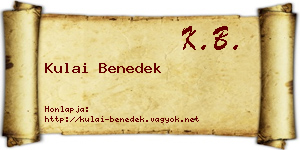 Kulai Benedek névjegykártya