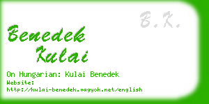 benedek kulai business card